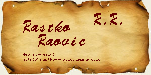 Rastko Raović vizit kartica